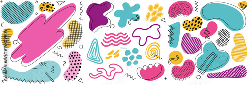 Abstract blotch shape. Liquid shape elements.liquid shadows random shapes. Organic amoeba blob shape abstract. Vector illustration