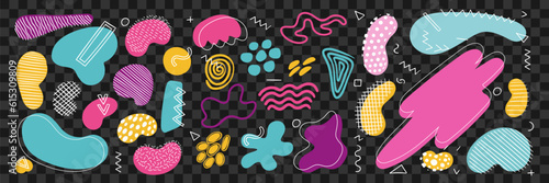Abstract blotch shape. Liquid shape elements.liquid shadows random shapes. Organic amoeba blob shape abstract. Vector illustration