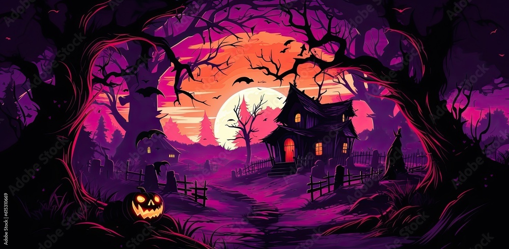 halloween in a countryside halloween background halloween in a countryside halloween background