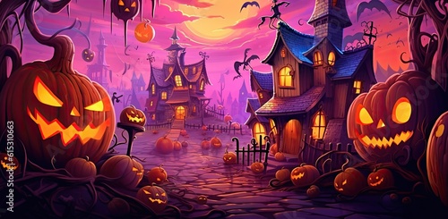 halloween in a countryside halloween background