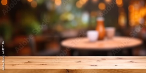 This stunning coffee shop photograph featuring a cozy shelf and table setup, perfect for a cafe or restaurant decor. The bokeh effect in the background adds a touch of magic to the scene