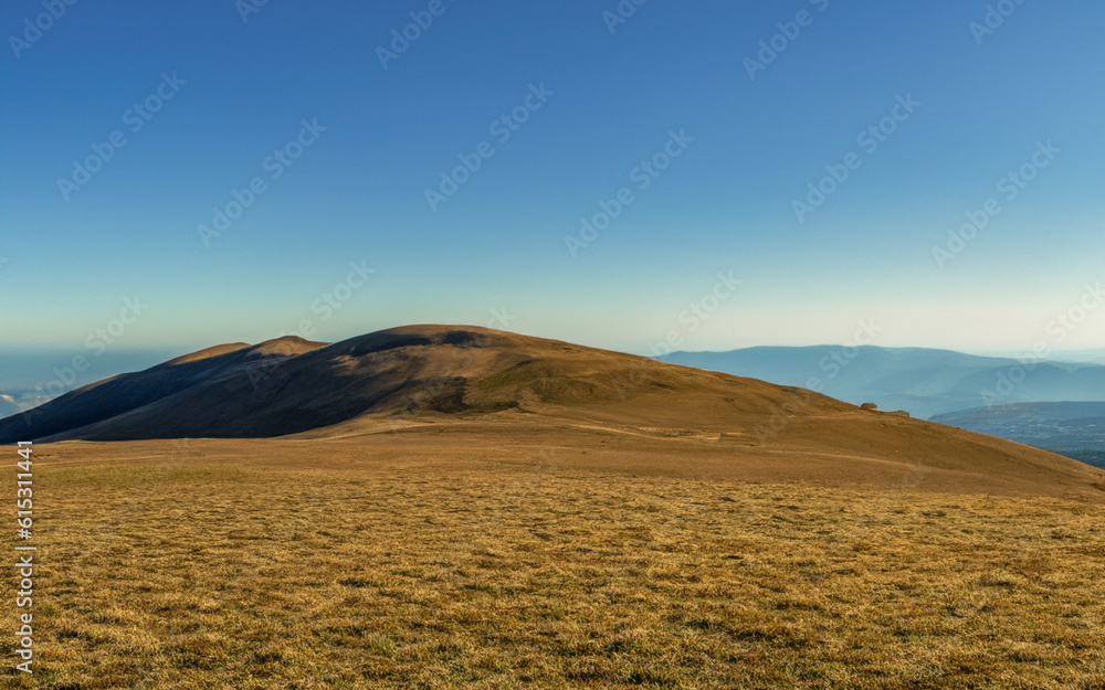 Mountain top with view of the blue sky