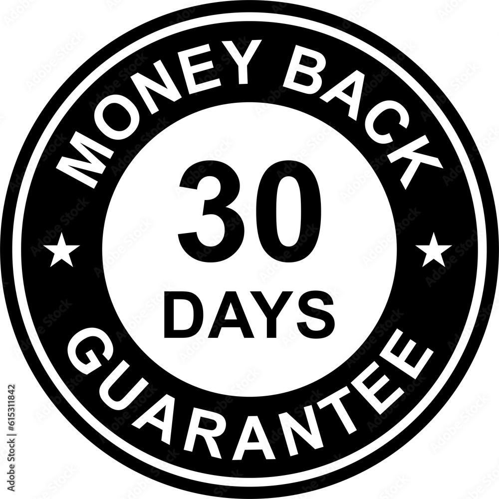 30 days money back guarantee icon for graphic design, logo, website, social media, mobile app, UI illustration