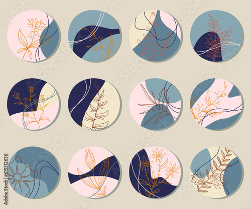 Aesthetics social media highlight cover vector collections