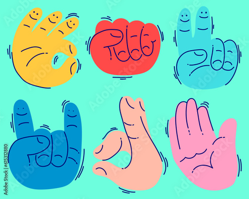 colorful hand gesture flat design