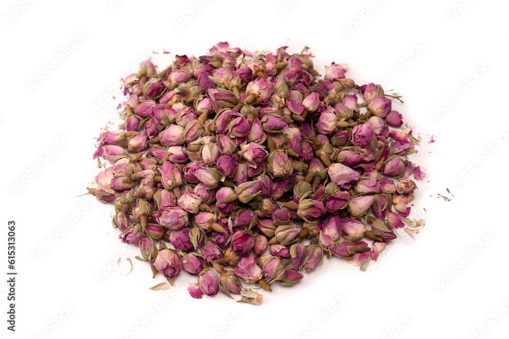 Dry tea roses isolated on white background. Dry tea roses isolated on white background.