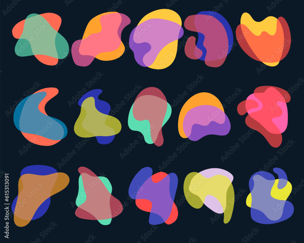 colorful fluid abstract shape vector collection