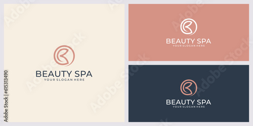 Initial letter b logo for business or beauty company.