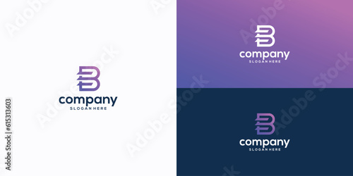 Eb logo design template vector graphic branding element.