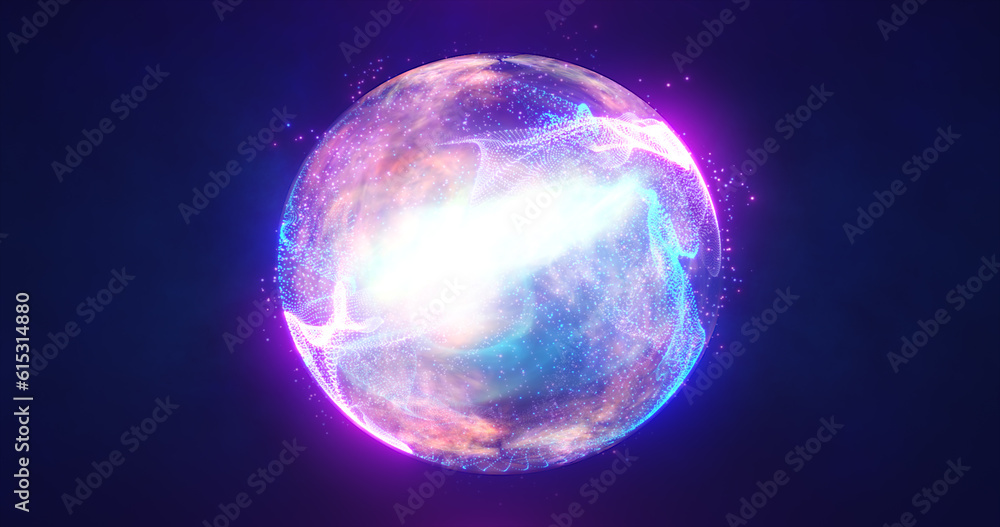 Abstract energy sphere with glowing bright particles energy scientific futuristic hi-tech background Abstract energy sphere with glowing bright particles energy scientific futuristic hi-tech background