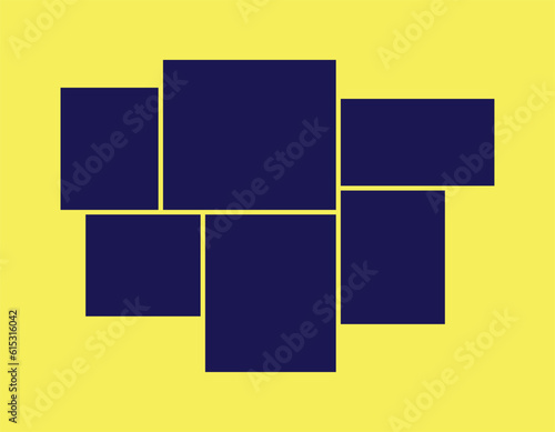 6 photos collage vector background, Collage photos template