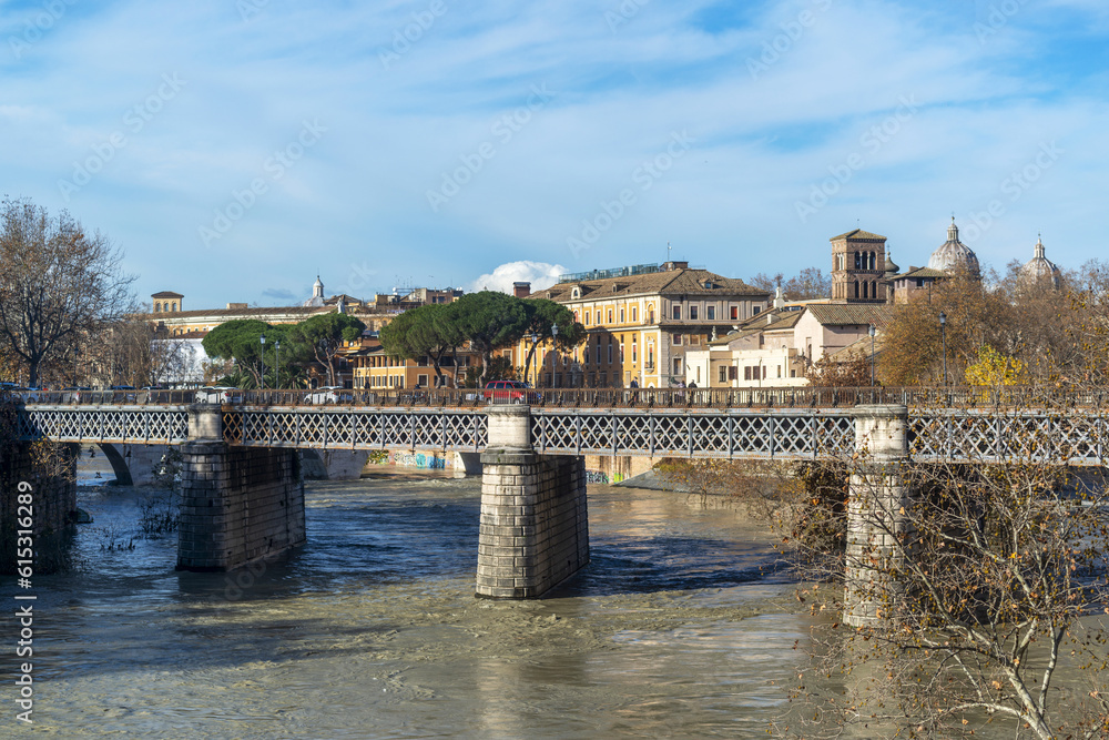 Pont métallique sur le Tibre Pont métallique sur le Tibre