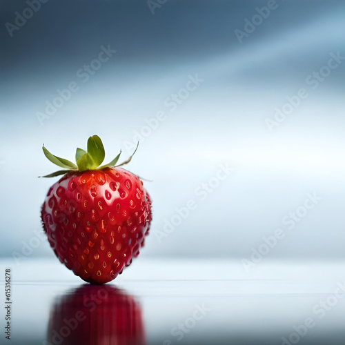 strawberry on blue background