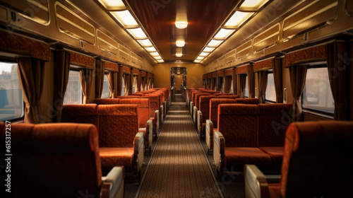 Interior of luxurious train. Generative Ai