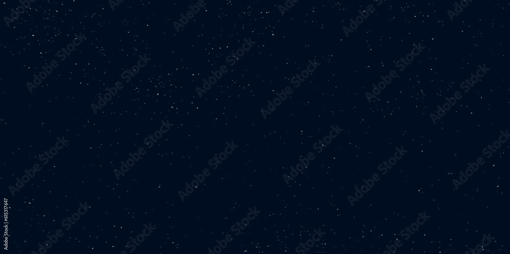 Space vector background with realistic stars. Starry sky or universe wallpaper. A realistic starry sky with a blue glow. Shining stars in the dark sky. Background.