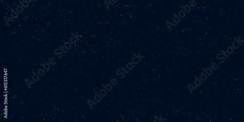 Space vector background with realistic stars. Starry sky or universe wallpaper. A realistic starry sky with a blue glow. Shining stars in the dark sky. Background.