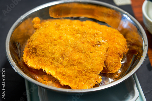 A crispy and tempting deep-fried chicken chop