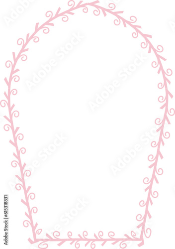 Pointed Horseshoe Arch pink pastel spiral Leaf rectangular frame architectural window door laurel flower frame floral leaf leaves borders natural botanical branches decoration wedding anniversary cele