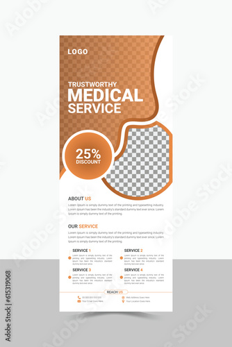 Modern Advertising Medical, Health, Hospital, Rollup Banner Design Template.