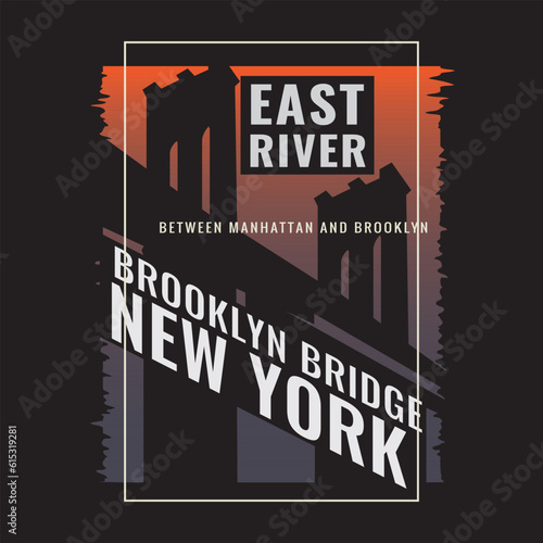 Wallpaper Mural Typographic illustration of new york and brooklyn . tee shirt graphics. print. vector
 Torontodigital.ca