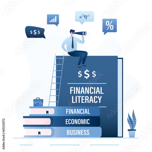 Businessman investor looking for profitable way for investment. Beginner learned financial literacy and investing on stock market. Smart businessman