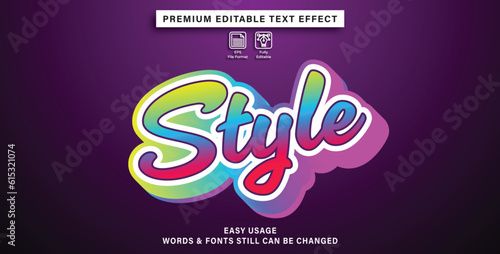 editable text effect style