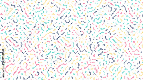 Pastel confetti background with rectangles. Rainbow colors confetti. Surface with colored particles. Ideal for website backgrounds, flyers, brochures, banners, badges