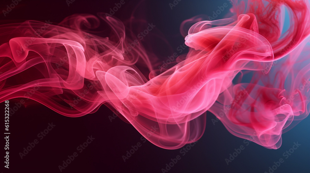 the beauty of a single line of red smoke gracefully snaking through the air, Generative AI
