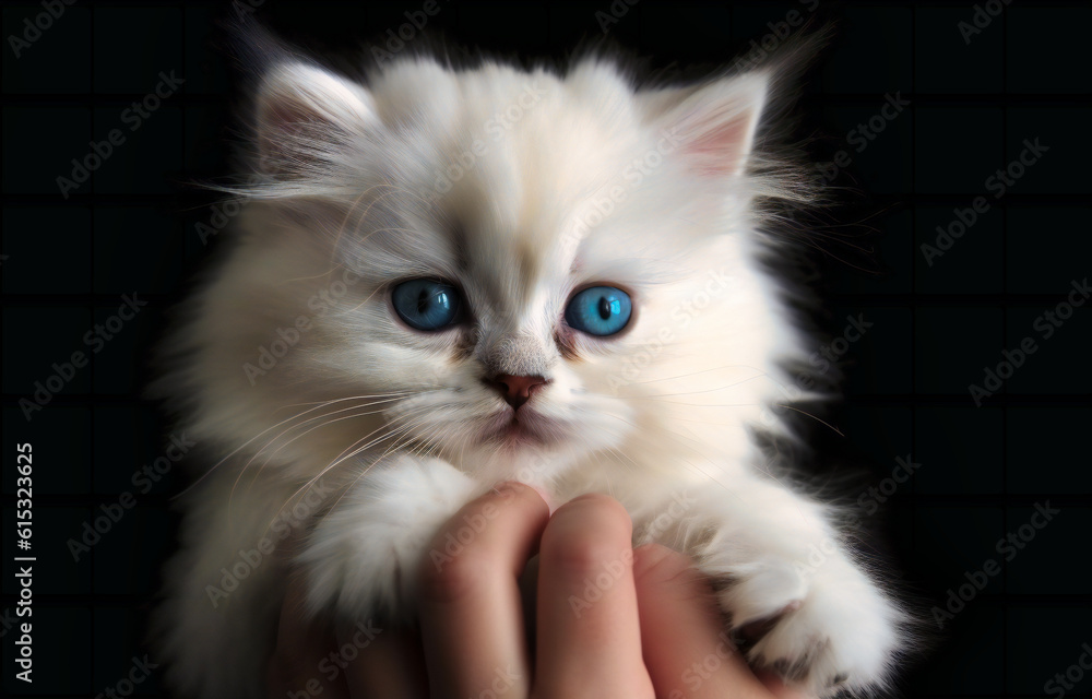 a kitten being held up by a hand a kitten being held up by a hand