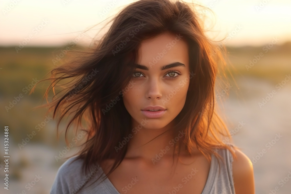 Ai generated image of attractive brunette woman Ai generated image of attractive brunette woman