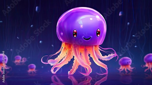 Purple jellyfish in the galaxy