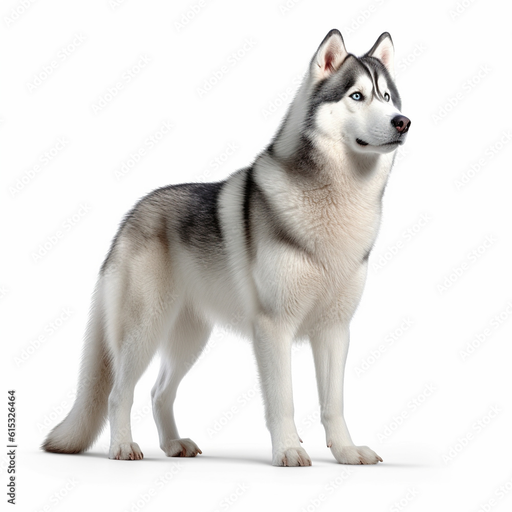 Siberian Husky dog isolated on white background, ai generative Siberian Husky dog isolated on white background, ai generative
