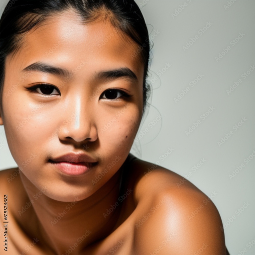 Close up portrait of an asian woman, Generative-AI Close up portrait of an asian woman, Generative-AI