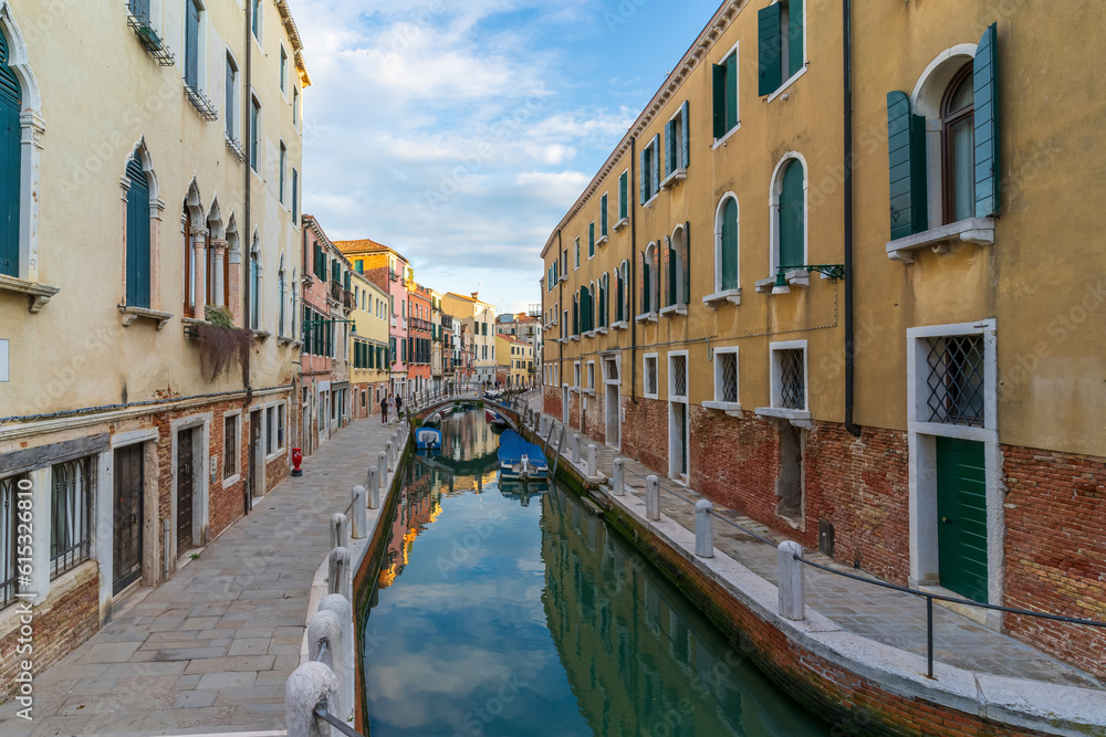 Canal side view in Venice City