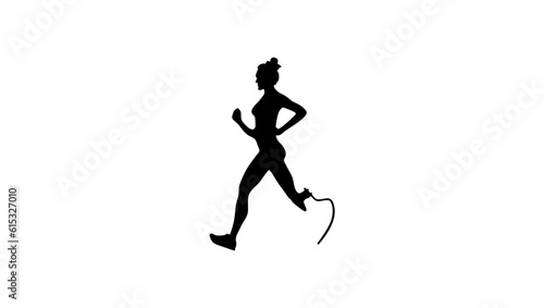 disabled woman runner vector illustration, high quality vector