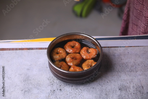 vada south indian famous breakfast tiffins closeup with selective focus and blur photo