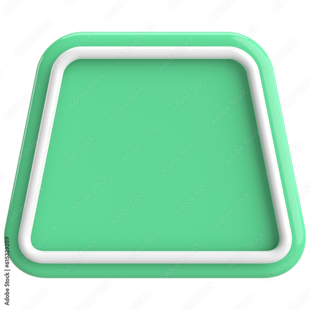 3D trapezoid button. Empty button. 3D illustration. 3D trapezoid button. Empty button. 3D illustration.