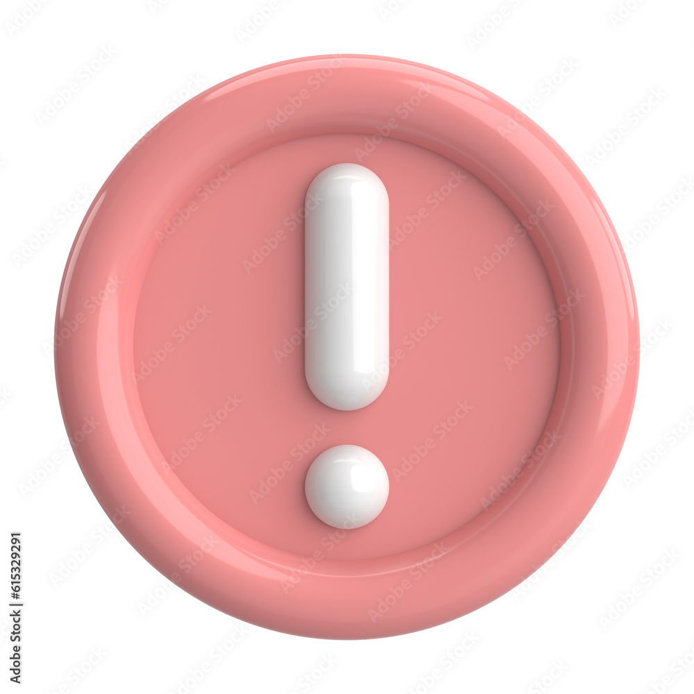 Warning sign. Exclamation mark. 3D illustration. Warning sign. Exclamation mark. 3D illustration.