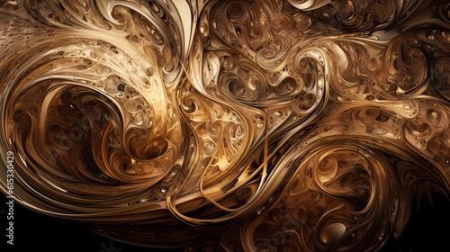 Fototapeta Naklejka Na Ścianę i Meble -  A beautiful abstraction of golden 3D distortion that creates a breathtaking image.