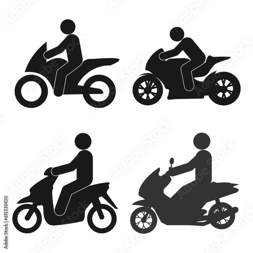 person riding motorcycle icon