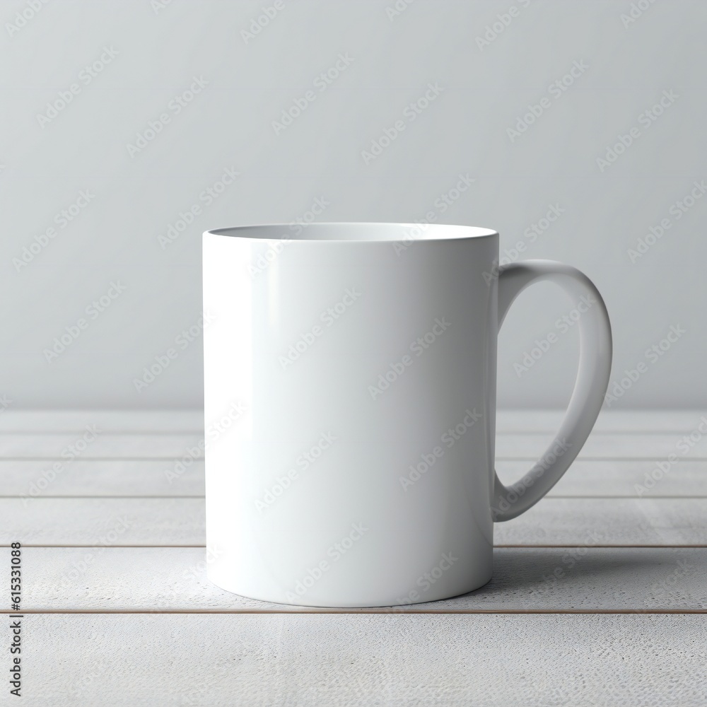 Blank white mug cup mockup Generative AI Blank white mug cup mockup Generative AI