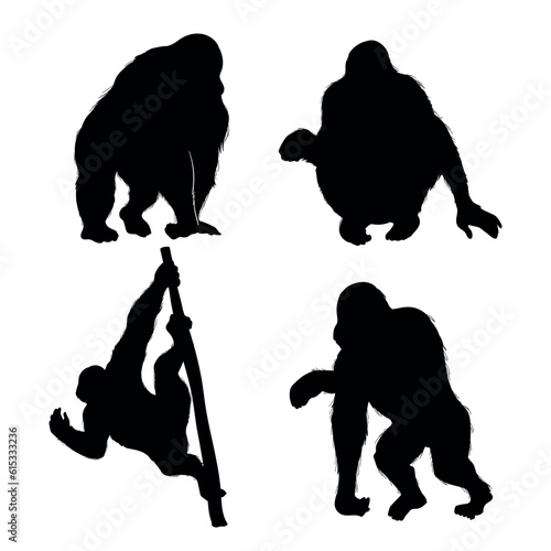 orangutan animal silhouette collection