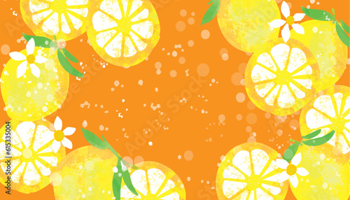 爽やかなレモン　可愛いイラスト背景