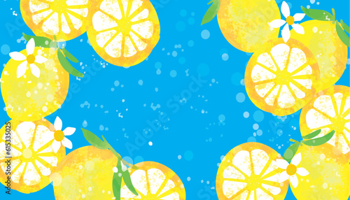 爽やかなレモン　可愛いイラスト背景