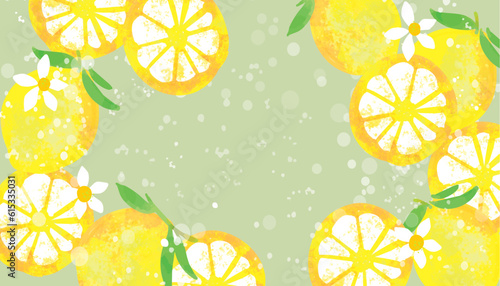 爽やかなレモン　可愛いイラスト背景