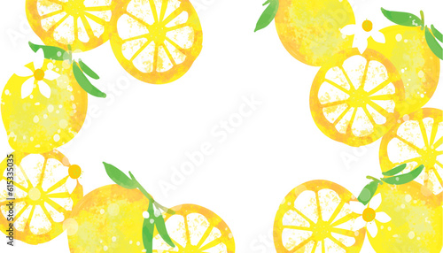 爽やかなレモン　可愛いイラスト背景