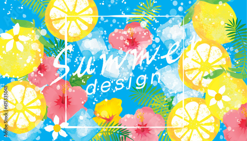 フレッシュなレモン　イラスト背景