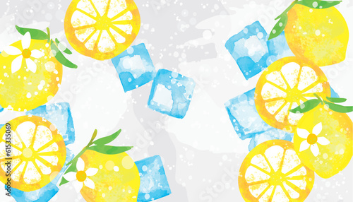 爽やかなレモン　可愛いイラスト背景