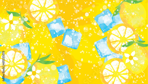 爽やかなレモン　可愛いイラスト背景