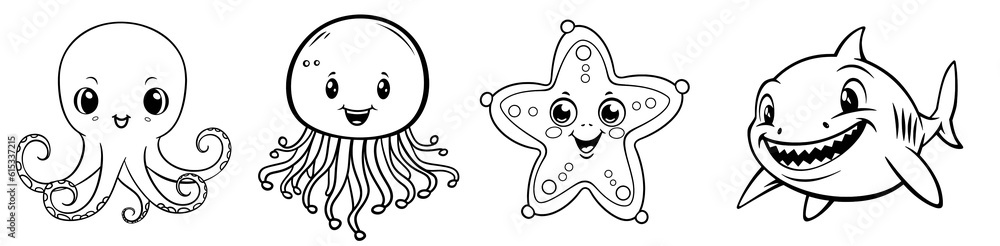 Premium Vector | Baby octopus isolated coloring page for kids